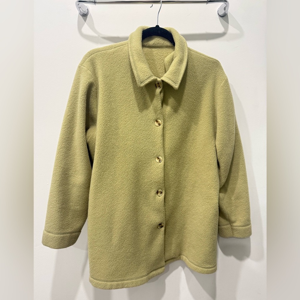 Green Women’s Sherpa Fleece Shacket | Coat